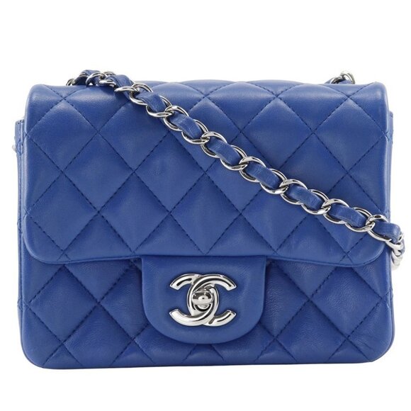 CHANEL ChainShoulder Shoulder Bag A35200 Matelasse Blue lambskin Women - Picture 1 of 14